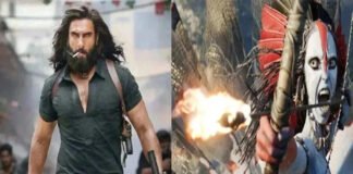 Dhurandhar and Ikkees box office comparison poster featuring Ranveer Singh and Agastya Nanda