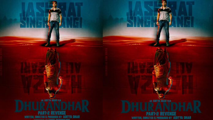 dhurandhar-the-revenge-fan- Fan-made viral poster for Dhurandhar The Revenge showing Ranveer Singh in dual intense looks as Hamza and Jaskirat