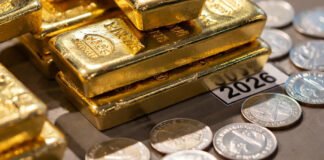 Gold bars and silver coins with rising gold prices in Indian market, January 2026