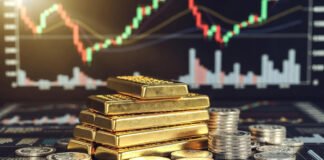 Gold bars and silver coins representing record high bullion prices in India
