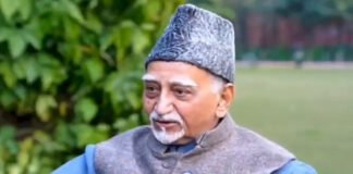 Former Vice President Hamid Ansari and VHP leader Vinod Bansal amid controversy over historical invader remarks