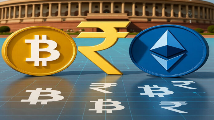 india-crypto-regulation-bil India crypto regulation bill 2026 and digital rupee concept illustration