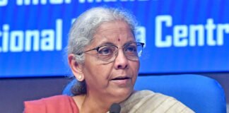 Finance Minister Nirmala Sitharaman presenting Economic Survey 2025-26 in Parliament with GDP growth charts