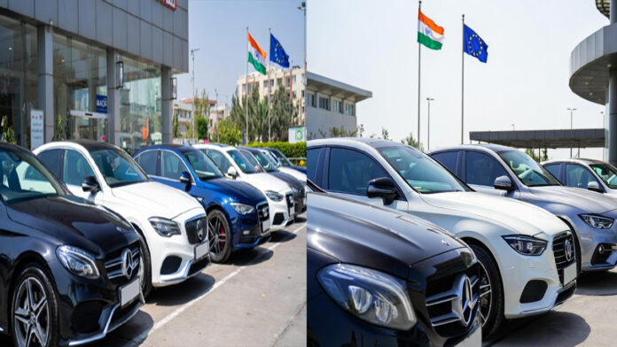 india-eu-trade-deal-cars-im European cars at a dealership in India as India and EU near historic trade deal on car import duty