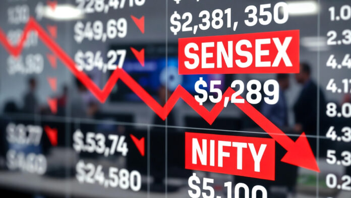 indian-stock-market-sensex- Indian stock market opening in red with Sensex and Nifty falling on Wednesday