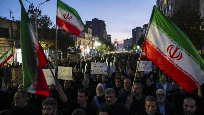 Protesters gather in Tehran during anti-government demonstrations amid internet blackout