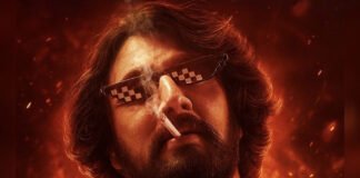 Kiccha Sudeep in an intense action scene from the film Mark