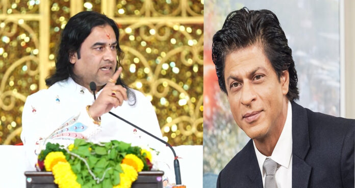 kkr-bangladeshi-player-cont Spiritual leader Devkinandan Thakur speaking at a religious event as Kolkata Knight Riders face controversy over signing a Bangladeshi cricketer.
