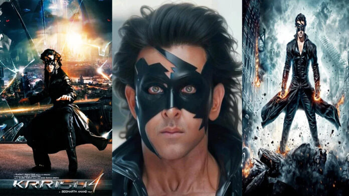 krrish-4-superhero-concept- Concept art inspired by Krrish 4 with a superhero silhouette and futuristic Indian cityscape.