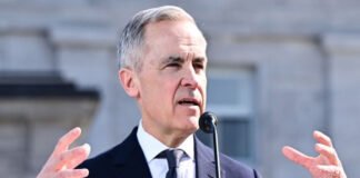 Canadian Prime Minister Mark Carney speaking on China trade and US tariff concerns