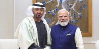 PM Modi receives UAE President Sheikh Mohamed bin Zayed at New Delhi airport during official India visit