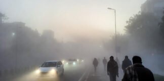 Dense fog and cold wave conditions in New Delhi as North India shivers under extreme winter temperatures.