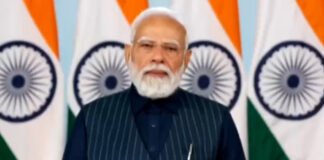 Prime Minister Narendra Modi virtually addressing the 72nd Senior National Volleyball Championship in Varanasi while reaffirming India's 2036 Olympics hosting preparations