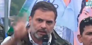 Rahul Gandhi addressing media after accusing Election Commission of misleading the public