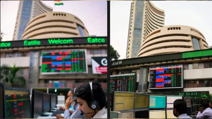 sensex-crash-market-cap-los Stock market traders watch falling Sensex numbers on display screens in Mumbai
