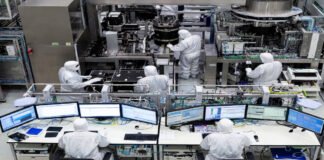 South Korean semiconductor facility representing efforts to negotiate favorable US tariff terms on memory chips.