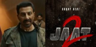 Sunny Deol in a powerful action pose from Jaat 2 teaser poster