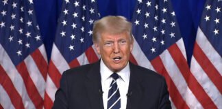 US President Donald Trump announcing new tariff policy targeting countries trading with Iran.