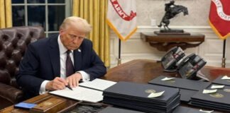 President Donald Trump with US Capitol in background amid debate over Russian oil tariffs
