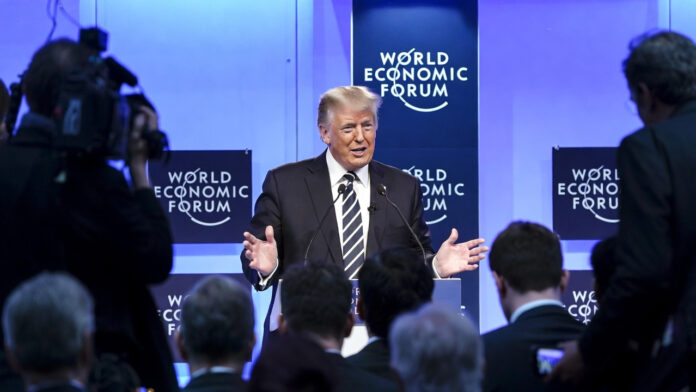 trump-davos-2026-speech-gre Donald Trump delivering a controversial speech at WEF Davos 2026