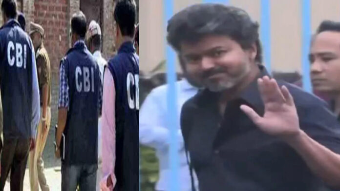 Vijay Thalapathy seen at airport departing for Delhi ahead of second CBI questioning in Karur stampede case.