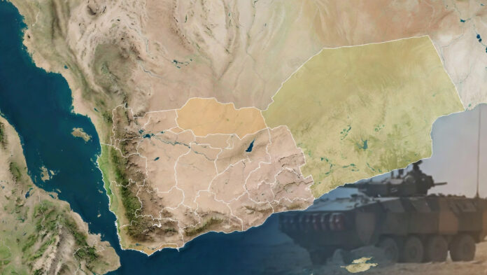 Southern Yemen conflict map showing areas affected by fighting after STC dissolution
