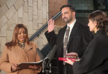 Zohran Mamdani Takes Oath as New York Mayor on 200-Year-Old Quran, Makes History as First Muslim Mayor Zohran Mamdani takes oath as New York mayor holding a historic Quran at underground subway station