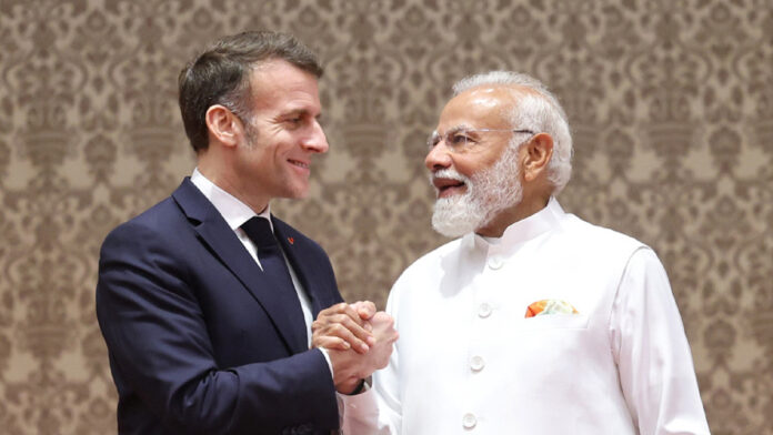 PM-Modi-with-Emmanuel-Macro AI-Powered Treatment to Begin at AIIMS as Emmanuel Macron Launches Initiative