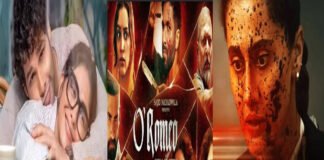 Collage of scenes representing current Hindi box office releases including courtroom, romance, and action drama visuals