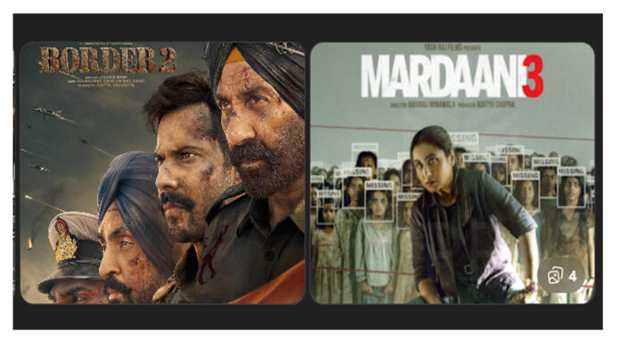 box-office-collection-borde Indian box office collection update showing Border 2 leading while Vadh 2 and Bhabhi Ji struggle.