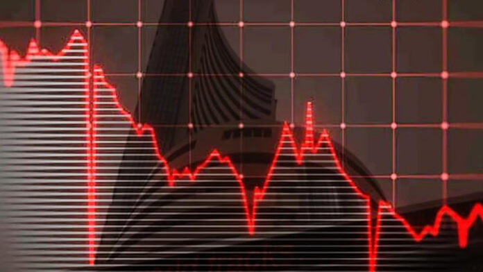 bse-trading-floor-sensex-de Traders monitor red screens at Bombay Stock Exchange during Sensex 558-point decline on February 12, 2026
