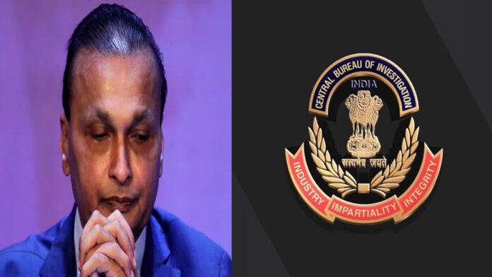 cbi-anil-ambani-rcom-2220-c CBI headquarters and Anil Ambani amid ₹2,220 crore Bank of Baroda fraud investigation in Mumbai