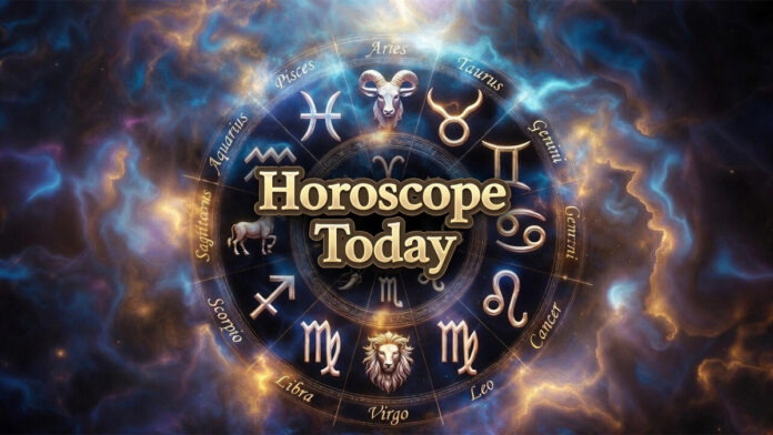 Zodiac signs wheel representing daily horoscope predictions
