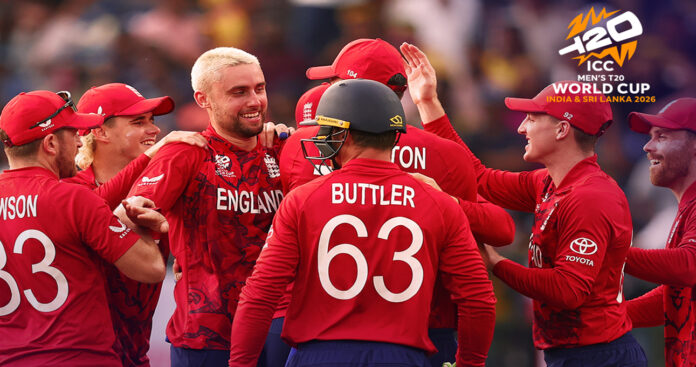 england-vs-sri-lanka-t20-su England players celebrate a wicket against Sri Lanka in T20 World Cup match