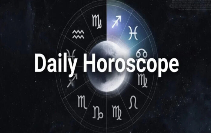 horoscope-feb-23-2026-ajay- Pandit Ajay Kaushik preparing daily horoscope chart