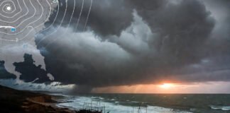 Dark storm clouds gathering over South India coastline amid IMD cyclonic warning
