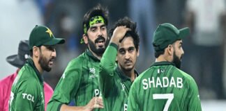 India vs Pakistan T20 World Cup match showing players celebrating victory