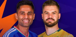 Indian cricket stars preparing for a T20 World Cup match