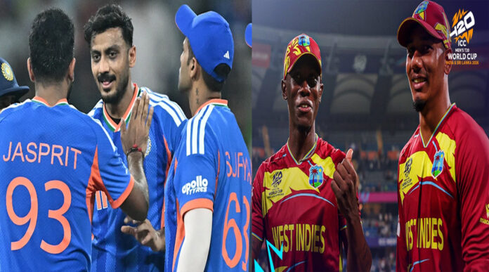 india-vs-west-indies-t20-wo Eden Gardens under floodlights with dramatic clouds, representing the high-stakes knockout and rain concern.