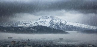 India weather forecast showing rain and snowfall across North India