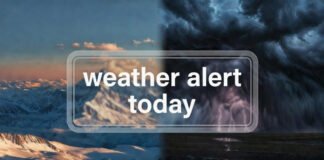 Snowfall and storm clouds illustrating India weather change forecast