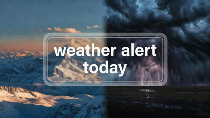 Snowfall and storm clouds illustrating India weather change forecast