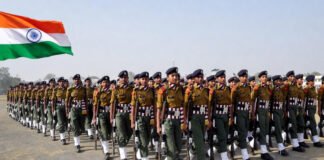 Indian Army NCC cadets marching in uniform during training parade for Special Entry Scheme 2026