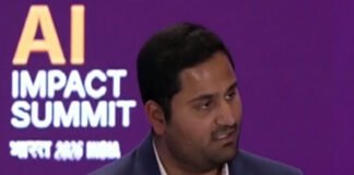 Jeet Adani speaking about AI sovereignty at a technology summit