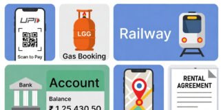 Infographic showing March 1 rule changes including UPI security, LPG price update, railway app shutdown, and banking norms