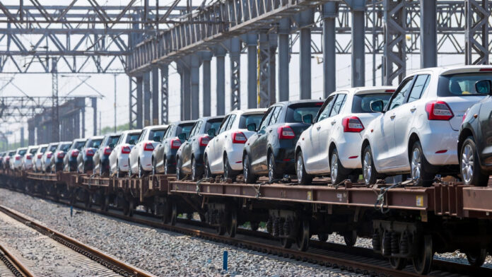 maruti-suzuki-rail-transpor Maruti Suzuki vehicles being transported by Indian Railways in 2025