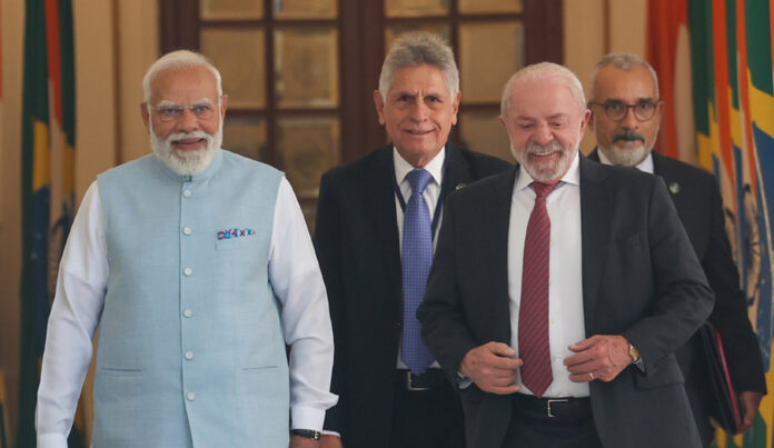 modi-lula-india-brazil-agre Indian Prime Minister Modi and Brazilian President Lula at joint press conference in New Delhi
