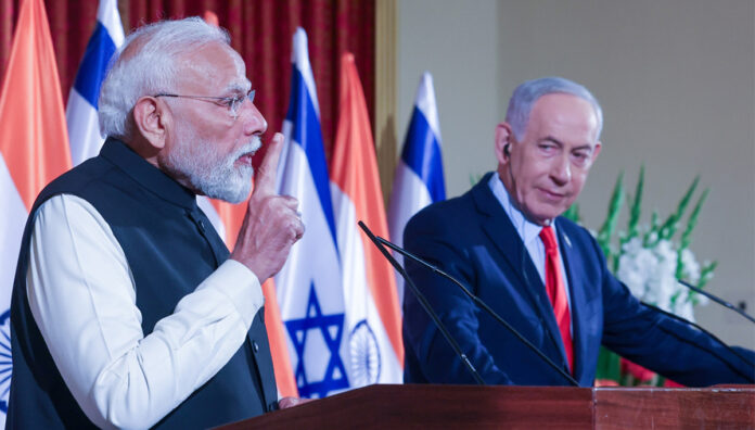 modi-netanyahu-israel-speci Prime Minister Narendra Modi and Israeli Prime Minister Benjamin Netanyahu during bilateral talks in Jerusalem
