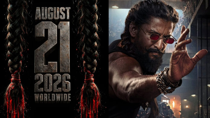Intense new poster of Nani's The Paradise showing blood-dripping braided hair on dark background