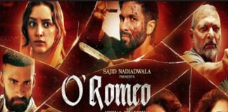 Shahid Kapoor and Nana Patekar in intense scene from O Romeo set in 1990s Mumbai